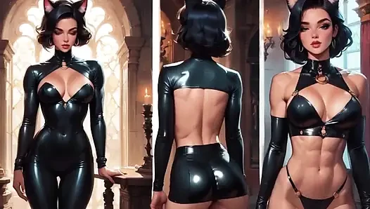 Feline Disguised Woman for Halloween Ai