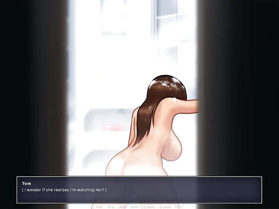 Summertime saga: meia-irmã e meio-irmão, boquete desleixado sob o chuveiro ep 140