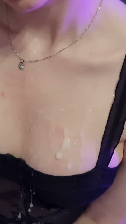 Hot Handjob And Cum On Tits! How long would you last? | Clip 2