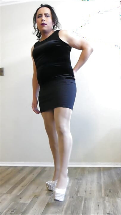 Shiny high heels and pantyhose