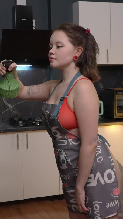 Cute Chubby Teen Gymnast Home Alone