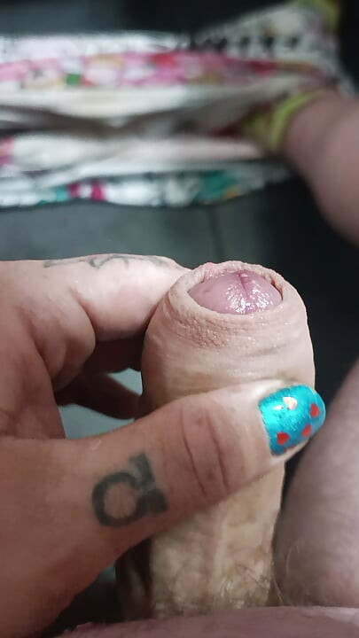 Sensitive cock tip dashed until cum
