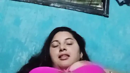 Chubby Latina with big tits chews her rich wet pussy