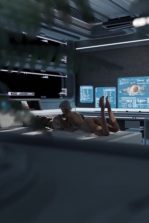 Nexus-3 Orbit Station Meta Gives Sloppy Blowjob, Deepthroat & Hard Doggystyle Assfuck Until Cum on Tits