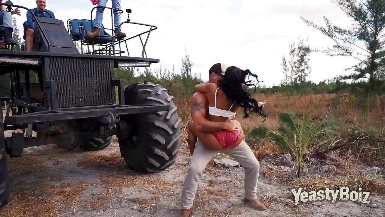 Yeastyboiz: Curvy Big Tits Girls Play & Squirt on Monster Truck While Duct Taped Guy Gets Handjob