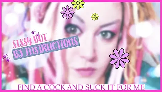 Sissy BJ anweisungen finden einen schwanz lutscht, blowjob, JOI gesichtsbesamung