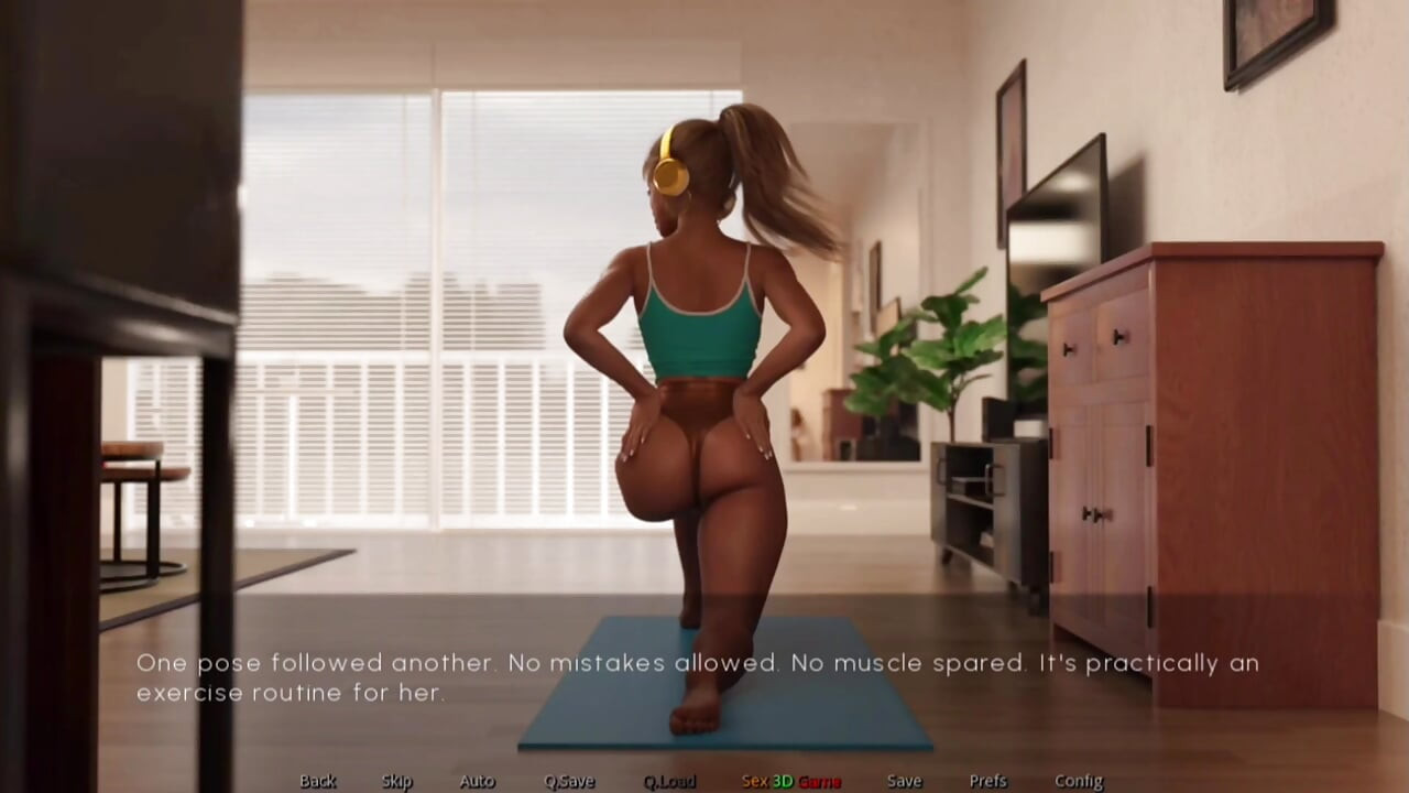 Roommate's Topless Yoga - Sunset Rose - E06