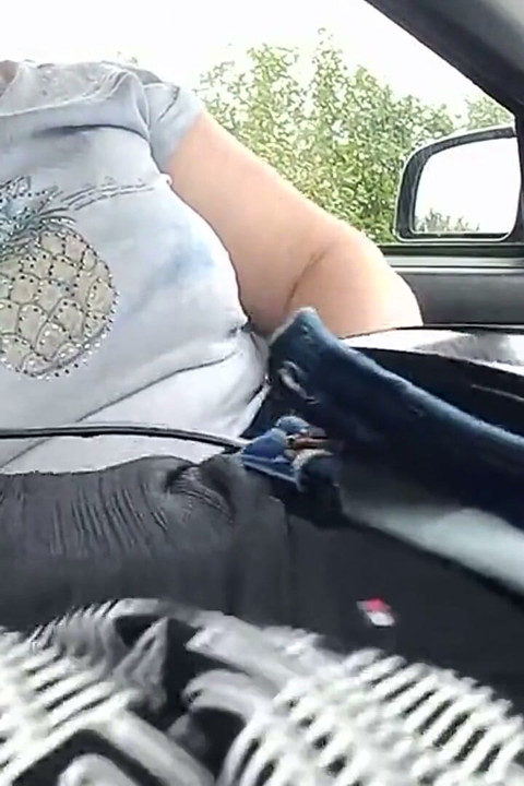The Bitch Jerks off My Dick in the Car in the Parking Lot