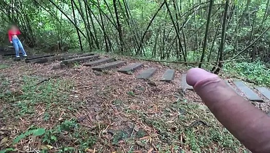 FOREST ADVENTURE pt1: Dick Flash out of control "I won't let go until you cum!"