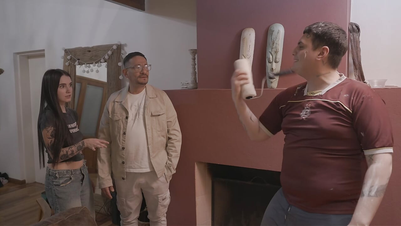 He must have a HUGE dick! The painter watches Chavita getting fucked by her sugar daddy