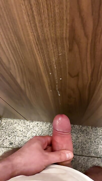 Cumming in shopping mall toilet