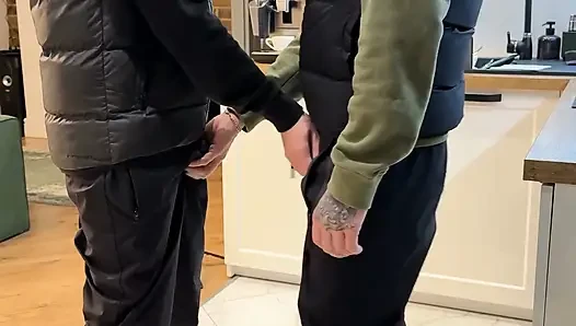 Came Back From Outside and Emptied Full Dicks on Black Pants