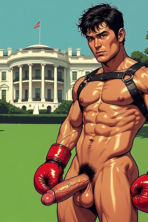 Handsome Muscular Men with Big Cocks Outdoors (ai Art)