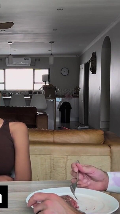 This EBONY TEEN snuck away for a risky meet... and left with cum running down her leg | Clip 1