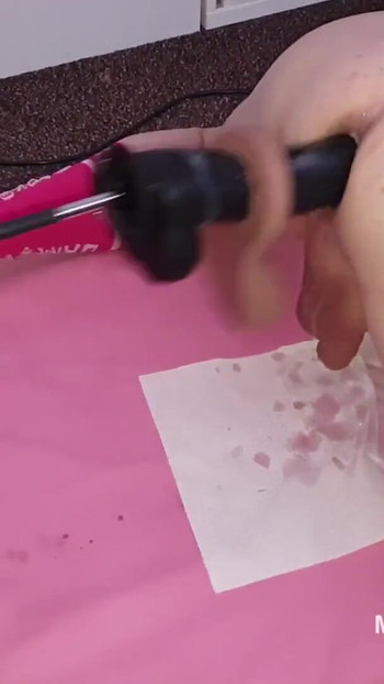 Powerful moment from "Huge black dildo anal fucking for DILF Mike Essex"