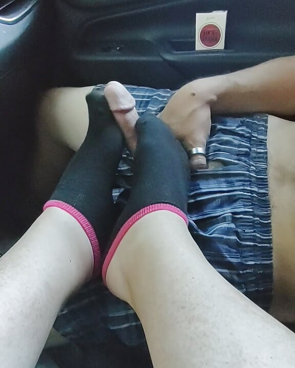 Public Footjob Sockjob With Black Girls' Ankle Socks - Cum On Socks
