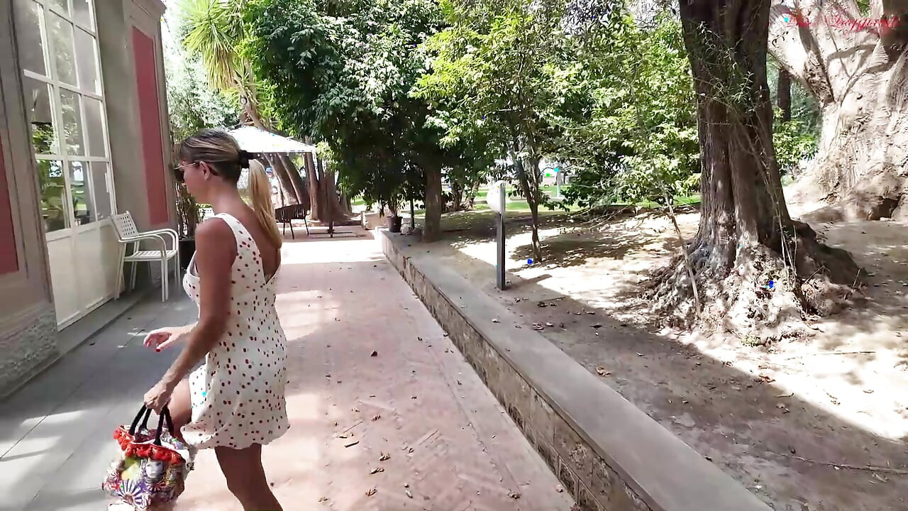 Hot Stepmother Provokes Her Nave Stepbrother During a Walk in the Park. When They Get Home the Woman Wants His Cock