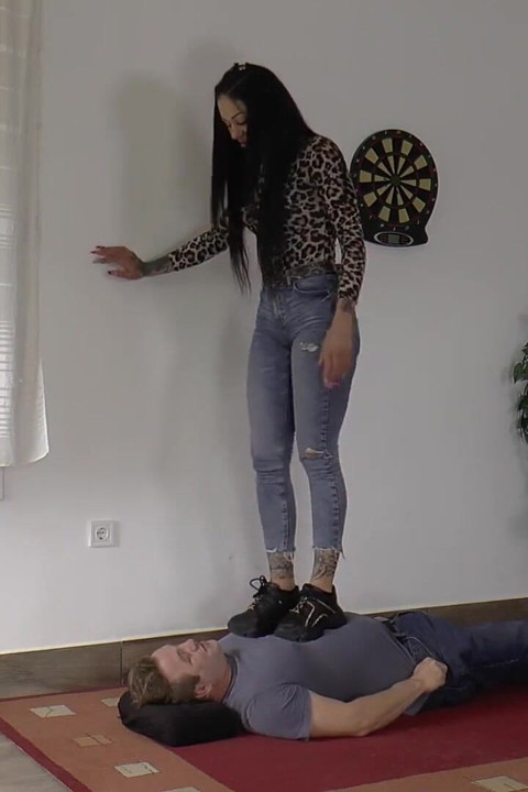 Under Beautiful Cleo's Big Platform Shoes