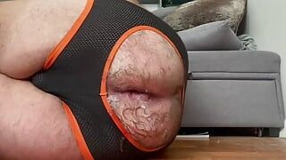 Fat chastity pig gives his cunt a hard verbal fist