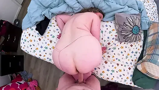 Creampie sex with stepmom in the morning POV