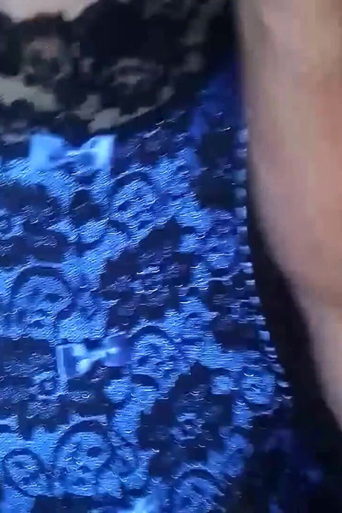 Anal plug and cum in cum in blue lingerie