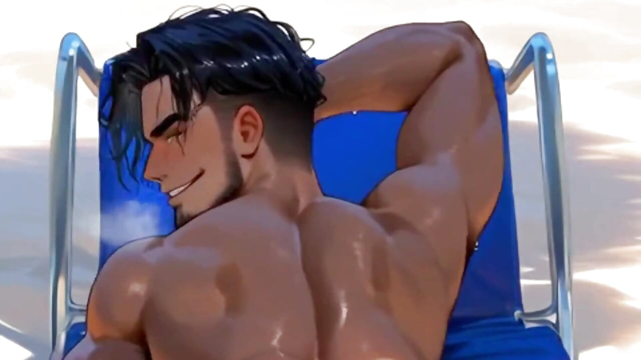 Latino Trans Man Receives a Hard Gift Inside His Asshole on the Beach. Ftm Hentai Animation.