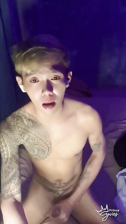 Filipino Inked Horny Twink Teasing and Masturbating Until He Cums