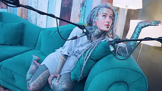 I talk about I - Isolation - ASMR podcast SFW talking goth skinny girl dreadlocks tattoo model inked girl