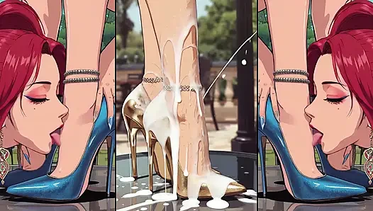 High-Heels get cum from alle sites an will be licked by hot anime girls Chapter 2