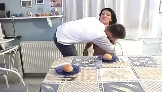 My hot brunette stepmother sucks my cock so horny and wants me to fuck h...