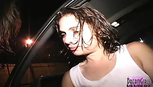 Two girls from the club fuck in my back seat