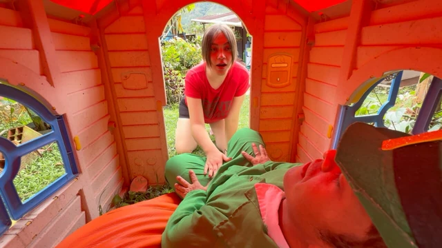 I offer a delicious fuck to a magical goblin in exchange for his gold coins in his small house.