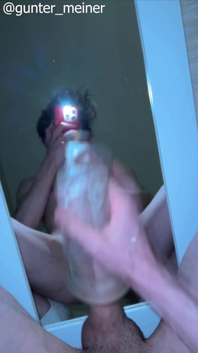 Jaw-dropping moment from "I'm Milking my Uncut Wet Dick and Squirt Cum on the mirror under me"