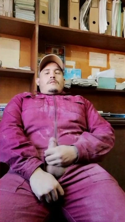 hot worker relaxes in the office