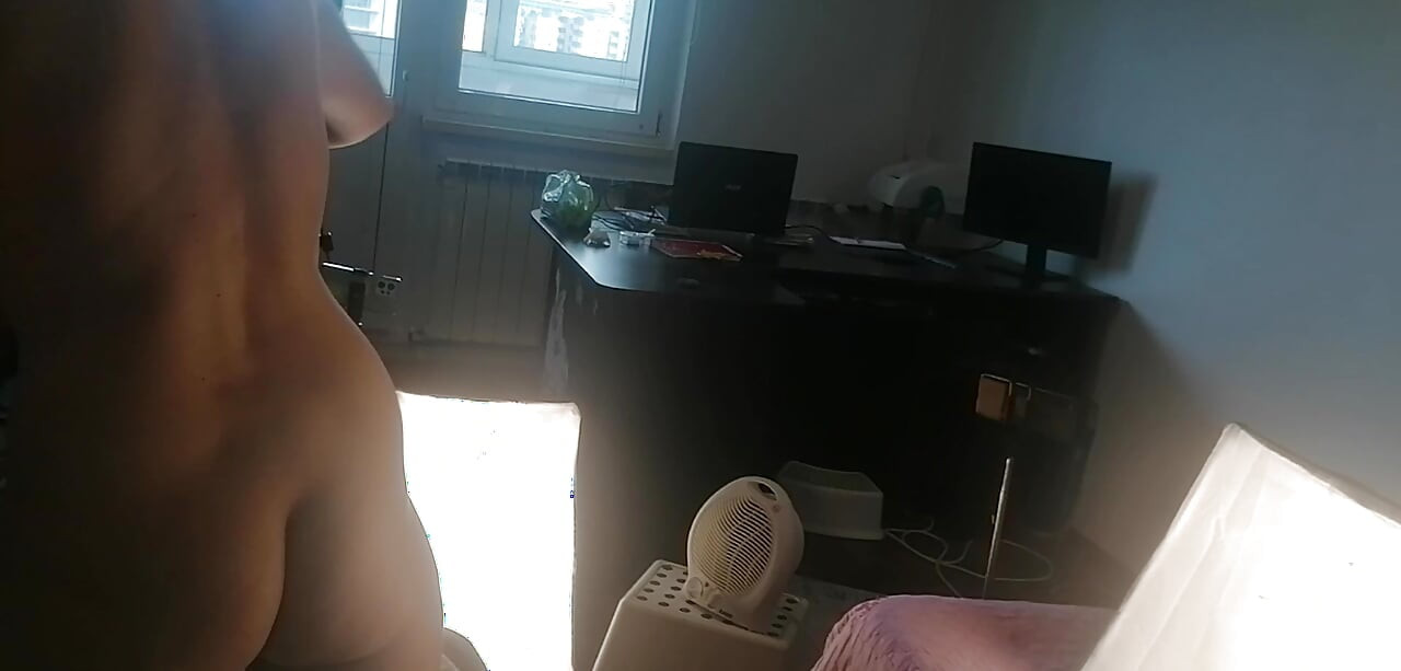 Sexy woman with hairy dancing naked. Woman with hairy, big, big ass. Amateur milf massages herself with a vibrator