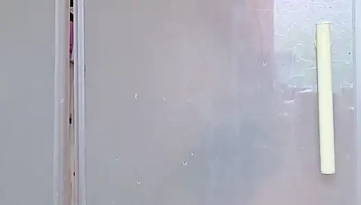 Hiding in the shower......