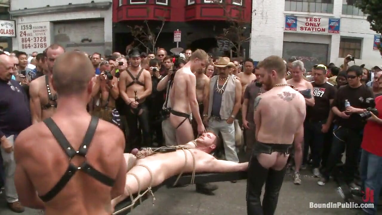 Cock Hungry Whore Cattle Prodded and Fucked at Dore Alley Street Fair