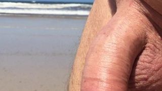 Dick flash on the beach