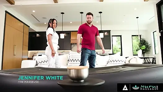 Nuru masajı - Jennifer White yağlı vücut slayt masajı sert aldatmaya dönüşüyor 69 sikiş