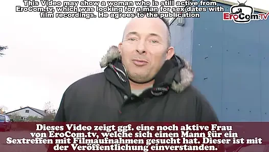 German granny persuaded to have sex on the street