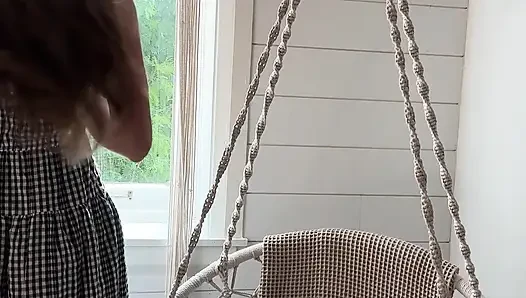 Having Some Fun in the Swing Chair! Hard Orgasm!