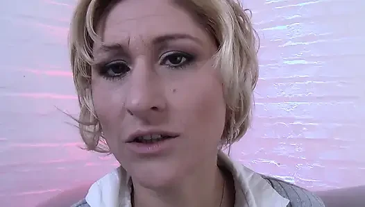 A Very Hot MILF Hard Masturbation with Big Dildo and Clothespins on Her Slutty Pussy