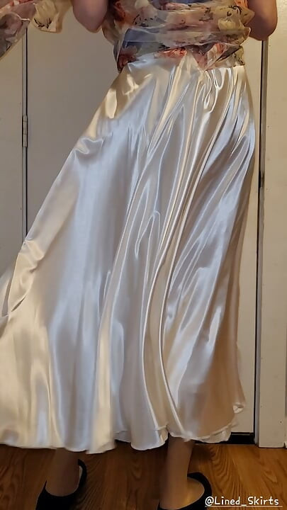 Slippery smooth satin layers underneath my skirt