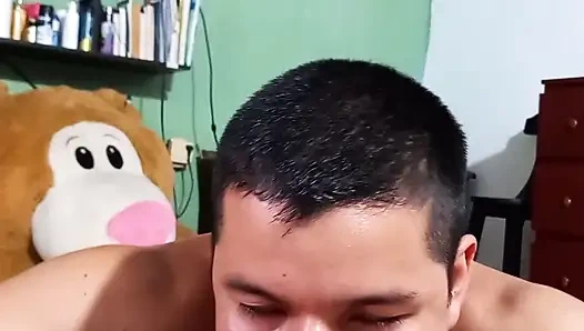 A stranger licks her pussy until she orgasms while talking on the phone with her husband.