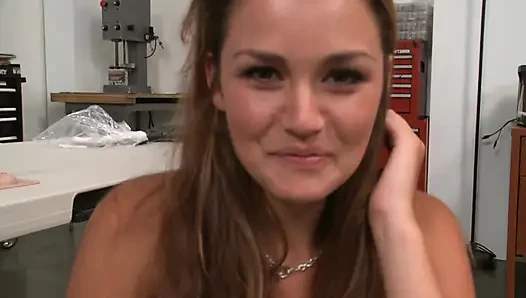 Bubbly brunette gets hard doggy style fuck after sybian masturbation