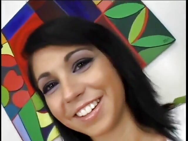 Black-haired chick gives head and licks cum off her fingers