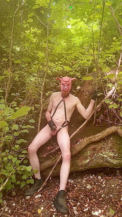 Kinky Man In Woods Makes His Penis Cum