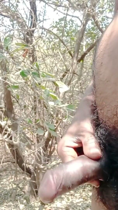 Rajesh Playboy 993 outdoor masturbation big cock and cumming in the jungle. Outside handjob | Clip 2