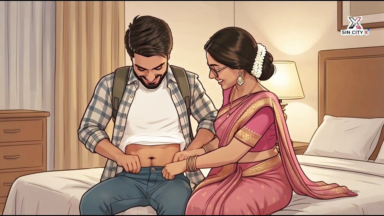 Geile indische Desi Bhabhi in Sari lutscht und wird hart im doggystyle gefickt