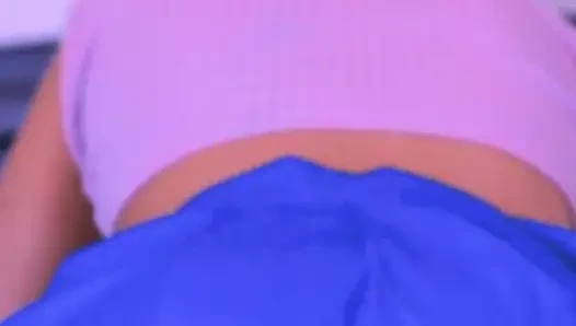 The schoolgirl seduces her stepbrother and jumps on his hard cock